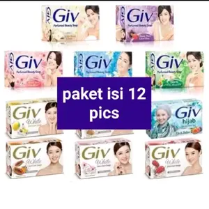 Giv Sabun Mandi Giv Batang 12 Pis Paket Isi 12 Pics Varian White Hijab & Perfumed Beauty Soap