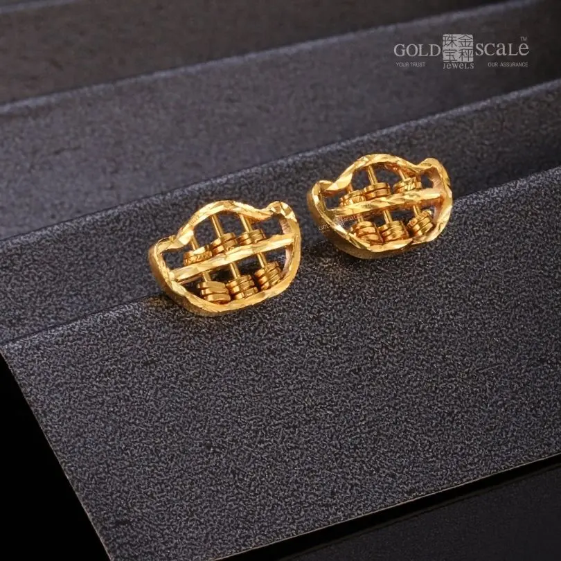 916 Gold Ingot Abacus Earrings