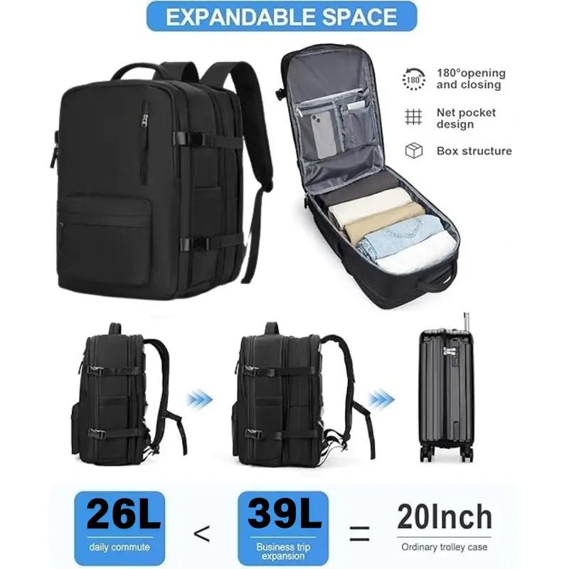 Expandable Large Travel Backpack Women, Carry On Backpack  display picture 1