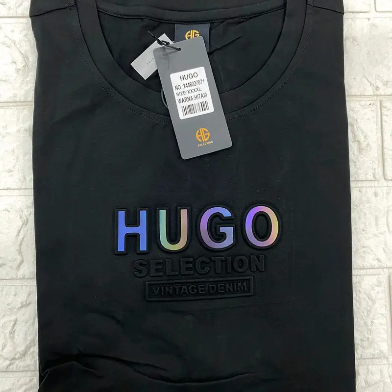 kaos oblong hugo selection ukuran jumbo (2XL 3XL 4XL) / kaos jumbo cowok Nyaman Katun 4