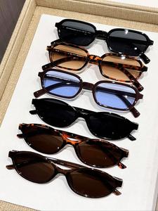 Set de 6 Piezas de Lentes de Sol Ovalados de Marco Pequeño, Estilosos para Uso Diario y al Aire Libre, Perfectos para un Look de Moda, Diseño Unisex