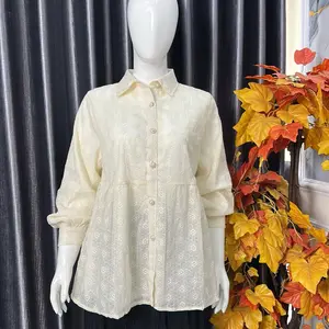 Blus babydoll katun impor premium full furing.Atasan wanita Panjang