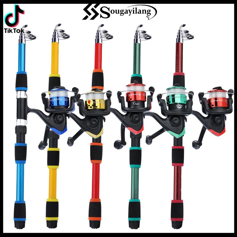 Bộ Câu Cá, Sougayilang, Giá Rẻ, Cầm Tay, Cần Câu Cá Có Thể Gấp Gọn 1,8M, Cuộn Câu Đứng Tỷ Lệ Bánh Răng 5,5: 1, Dây Câu Cá, Thích Hợp Để Học Câu Cá Nước Ngọt, Thích Hợp Cho Trẻ Em, Bộ Dạy Học