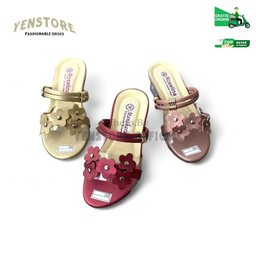 Sandal Heels Kaki Anak Perempuan Fashion Heels Kaca