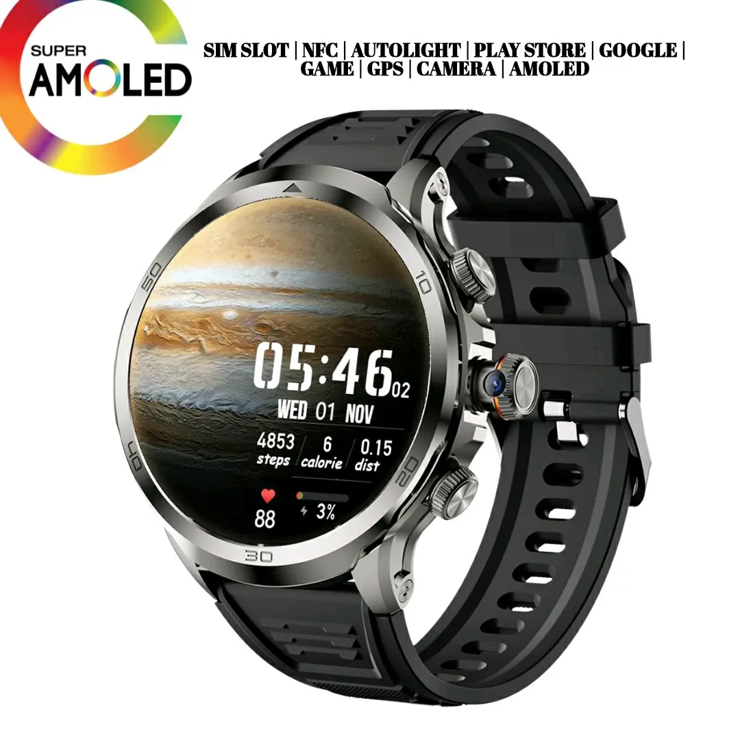 Android 8.1 Smart Watch Ultra H19 | 4G/5G Slot SIM Kamera | NFC | Ram 8GB & Rom 128GB AMOLED