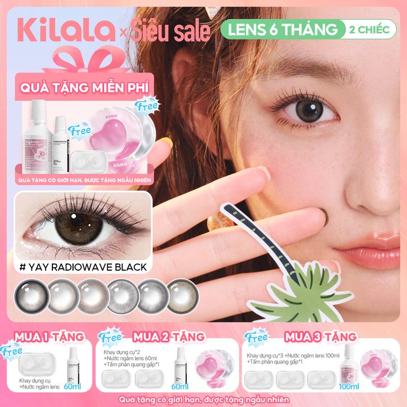 Kính áp tròng Kilala lens 6 tháng dòng Yay màu xanh tím nâu xám DIA 14.2-14.5mm độ cận 0-7 lens êm nhẹ, lên màu rõ, hiệu ứng mắt to tự nhiên, tôn thần thái ánh nhìn, phù hợp makeup và đeo hằng ngày, nữ tính mà cá tính