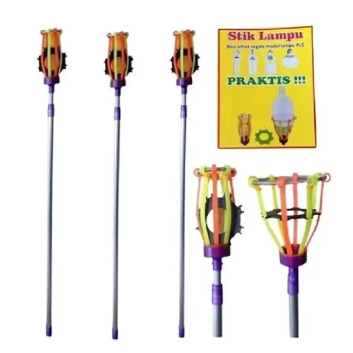 Tongkat Lampu Tongkat Pengganti Lampu 2 In 1 Stik Lampu Alat Pasang Lepas Ganti Lampu Bohlam Plastik Lamp pemasang 8