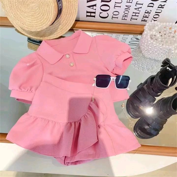 CF - SETELAN ANAK PEREMPUAN ATASAN DAN ROK CELANA LUCU / SET ANAK KIKU KOREAN STYLE baju anak perempuan 3