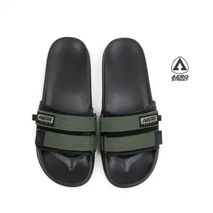 Aerostreet 39-44 Romeo Hitam Army - Sandal Selop Slip On B1BAA