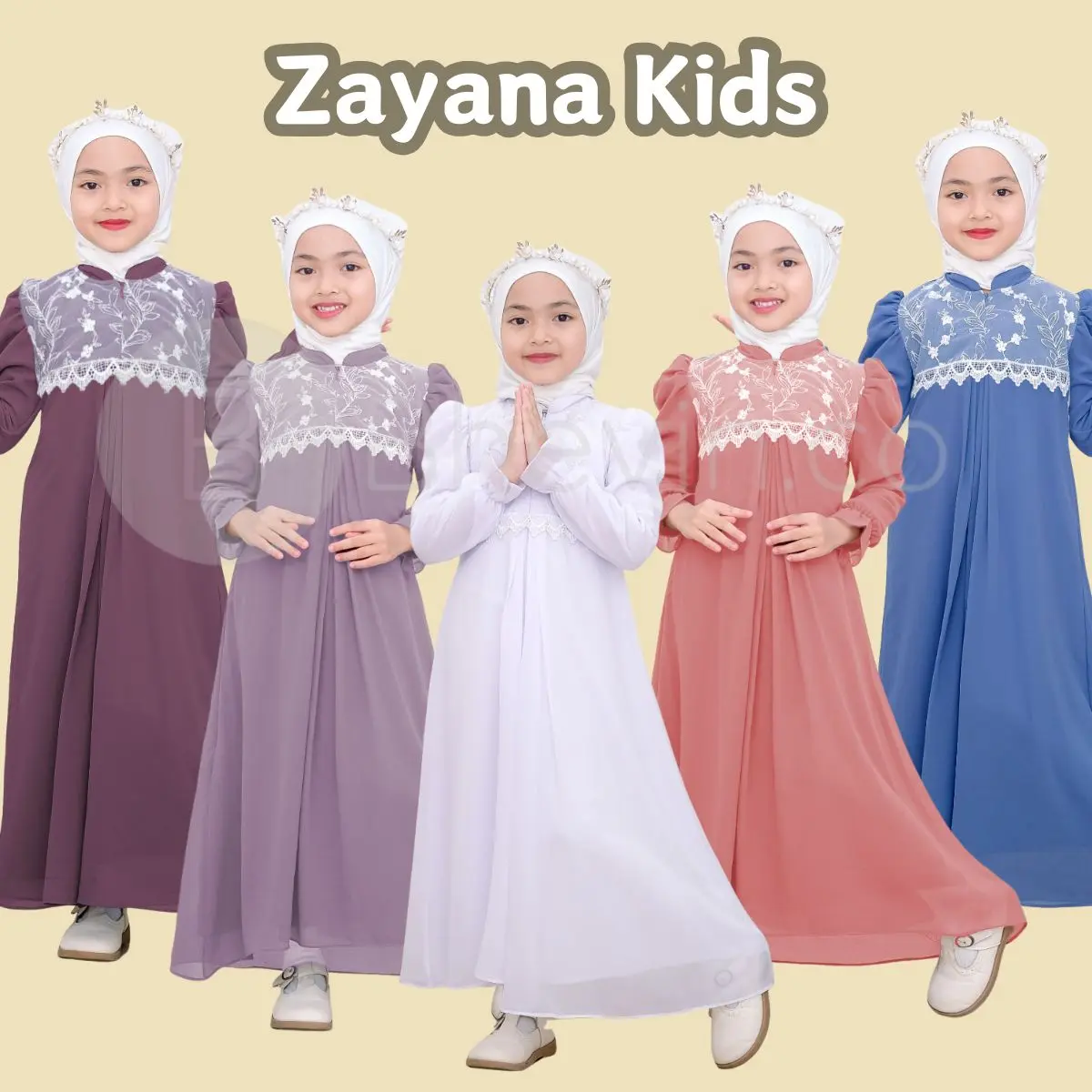 Dress Anak Perempuan Ceruty Mix Brukat 3-10 Tahun/ Gamis Anak Brukat / Baju Muslim Anak Brukat