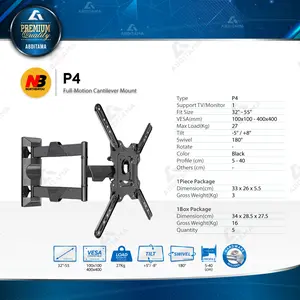 Bracket TV Monitor LED LCD North Bayou NB P4 NBP4 32"-55" Tilt Swivel