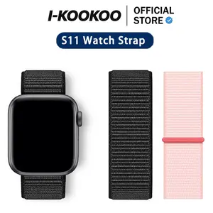 Smartwatch Single Nylon Strap for RuniWatch S10 Pro, Ultra 3 & Apple Watch 42mm 46mm 49mm Jam Tangan Pria Wanita Hitam