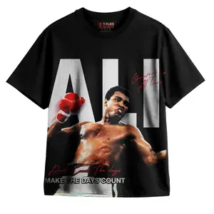 ORI MUHAMMAD ALI 2 KAOS BOXING TSHIRT OVERSIZE UNISEX HITAM - TFLIKS