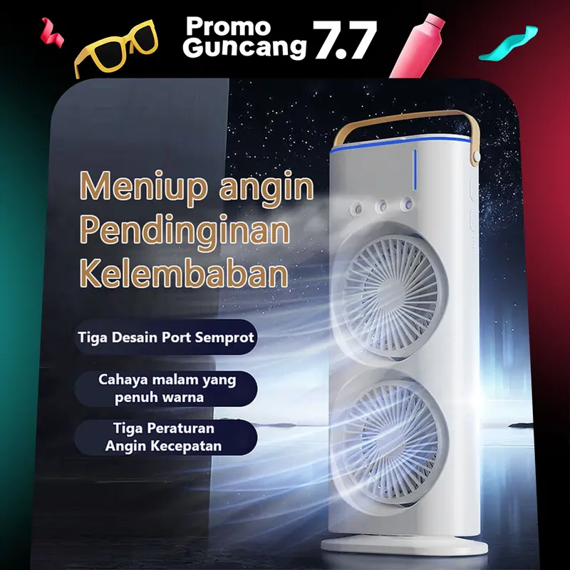 Kipas semprot uap ganda KIPAS ANGIN PENDINGIN RUANGAN AC PORTABLE KIPAS ANGIN PENDINGIN SPRAY AIR COOLER KIPAS AIR COOLER 0