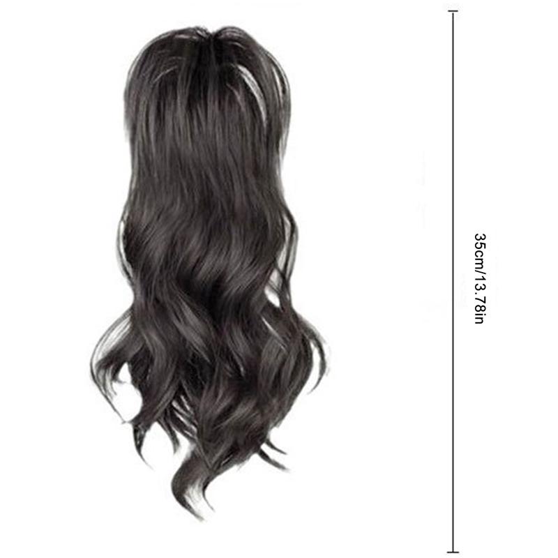 High Ponytail Wig Curly Ponytail Hair With Claw Clip Straight Ponytail Bun Wig Hairpieces For Women 6