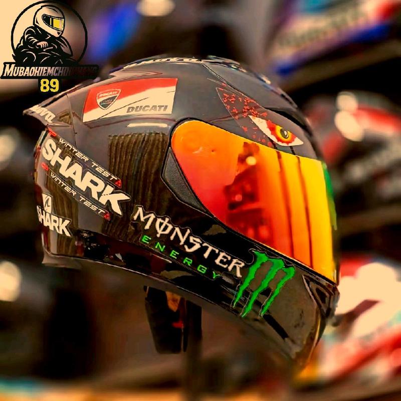 Royal Mũ bảo hiểm full face M138b dán tem Monster-Nhựa ABS chắc chắn lớp xốp dày cứng tiêu chuẩn Helmet mũ fullface chống va đập bảo vệ đầu và khuôn mặt