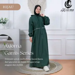 Jas Hujan Gamis Wanita Muslimah Bahan Karet Pvc 0,25
