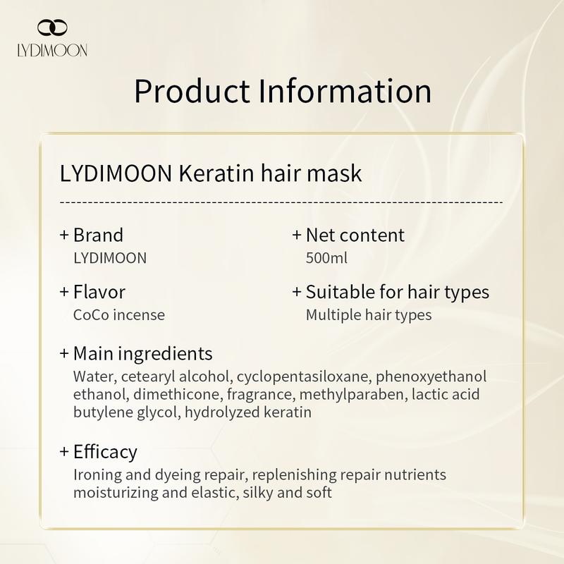 Product Introduction of Keratin Hair Mask Hair Care Smooth Moisturizing Dry Repair 500g*1 Bottle  Haircare 8