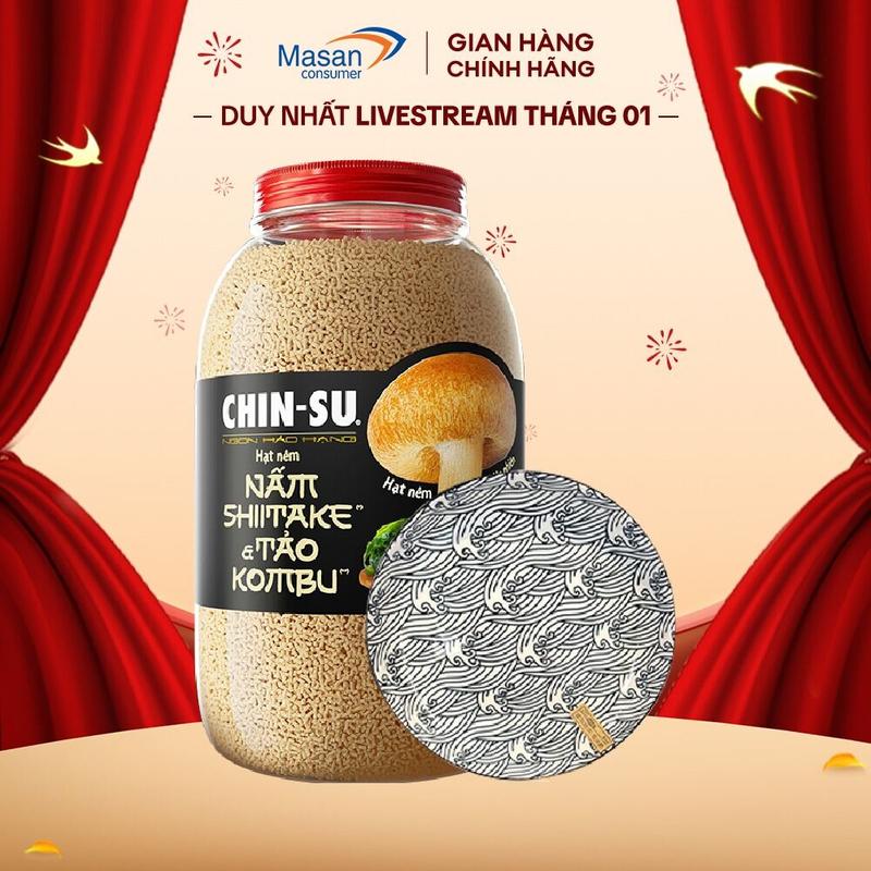 TẶNG CHÉN HOẶC DĨA Hạt nêm CHIN-SU Nấm Shiitake & Tảo Kombu hũ x 450gr