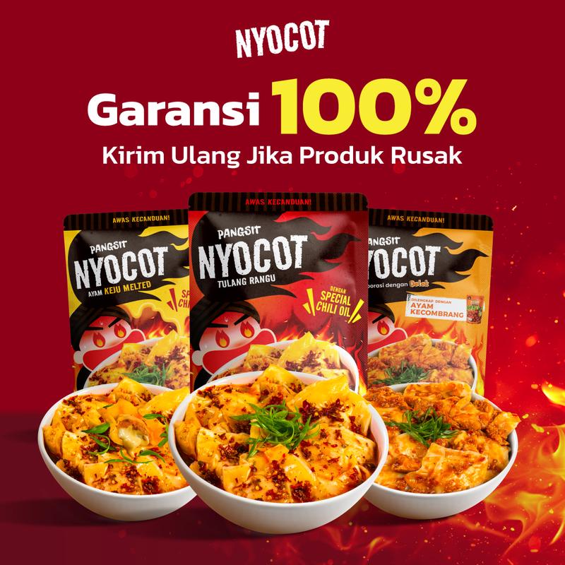 NYOCOT Pangsit Tulang Rangu Ayam Kecombrang Renyah Gurih / Cocok untuk Ngemil / Cemilan Pangsit Chili Oil / Makanan Instant 4