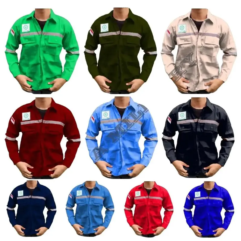 PROMO KAMEJA WEARPACK ATASAN PROYEK SAFETY TAMBANG Katun Baju Seragam Pria Panjang  Pendek Hitam Navy Biru dll tidak sama Celana 0