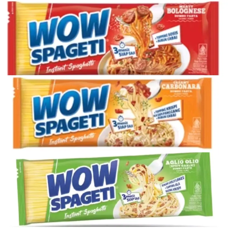 WOW Spageti Instant 3 menit siap saji (Bolognese, Carbonara, Aglio Olio spicy Garlic) 0