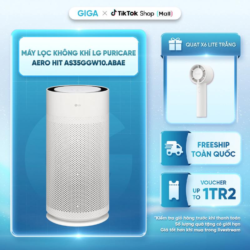 Máy lọc không khí LG PuriCare Aero Hit AS35GGW10.ABAE - Hiệu quả phạm vi 34m2 - Cảm biến bụi mịn PM 1.0