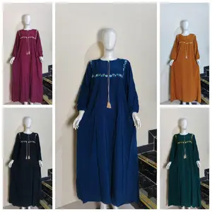 Gamis Polos Jumbo LD 120 Bordir Rayon Premium