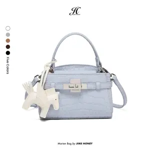 JIMS HONEY - Marien Bag With Charm - Tas Selempang Wanita - Tas Kantor Hand bag Croco texture Free Gantungan kunci 3in1