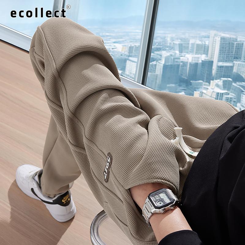  Quần jogger nam ECOLLECT QD24 vải waffle cotton 280gsm thoáng mềm phom rộng bo gấu dây rút thu đông không xù 