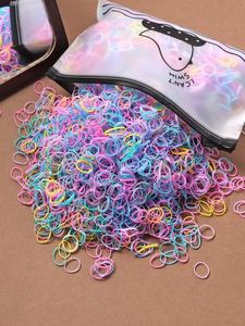 1000pcs Paquete de Ligas para el Cabello de Alta Elasticidad para Mujer, Ligas Desechables Coloridas, Sujetadores de Cola de Caballo, Deportes de Gimnasio, Bandas de Goma