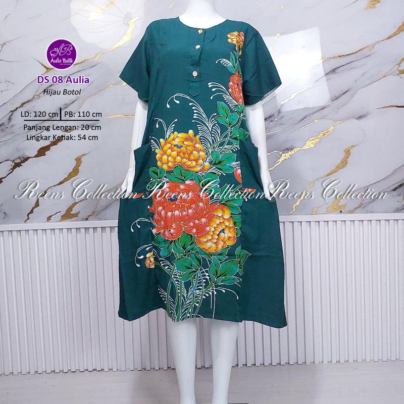 Aulia Batik Daster 08 Batik Print | Daster 3 Kancing Depan Busui 2 Saku Tangan Pendek Di Bawah Lutut daster  viral 4