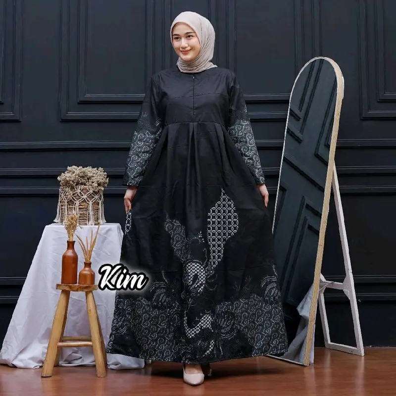 Gamis Batik Wanita Dewasa Busui Friendly Allsize Katun Polymicro Motif Terbaru Dress Muslim Panjang Maxi Syari Kondangan 5