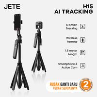 Gambar Tripod Bluetooth JETE H15 AI Portable Tongsis Auto Face Tracking Selfie Stick 1.8m With Postel Wireless Remote Action Kamera HP dari JETE Authorized Store Kota Administrasi Jakarta Pusat 3 Tokopedia