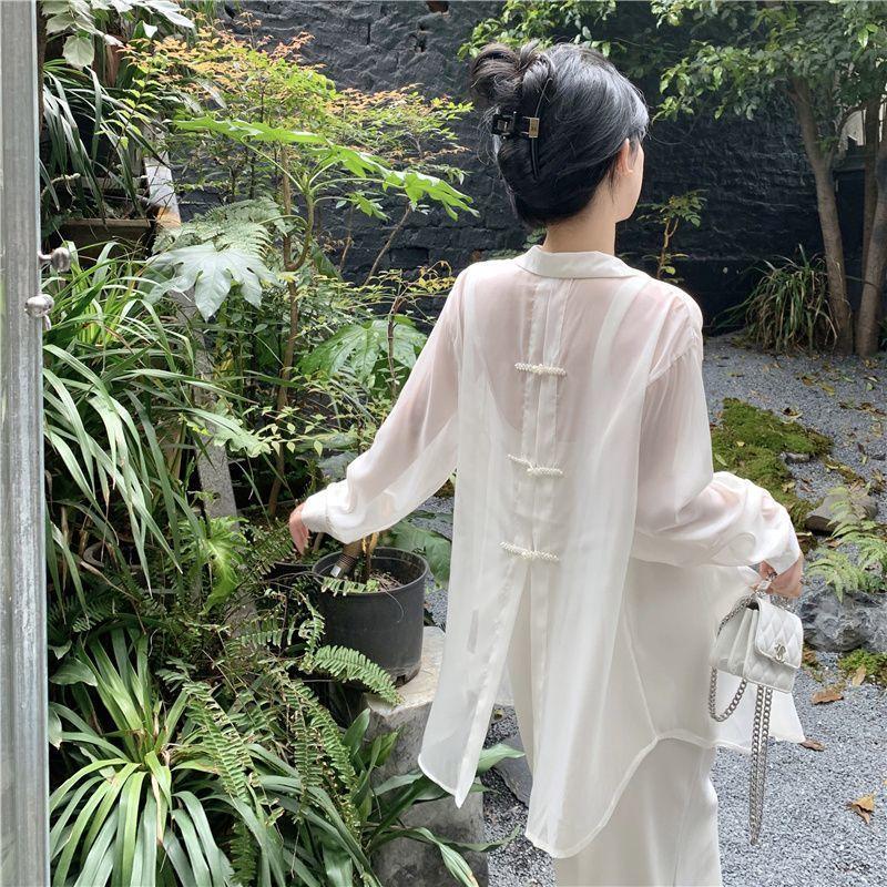 Product Introduction of Áo Khoác Sơ Mi Chống Nắng Phong Cách Trung Quốc Mới, Dành Cho Nữ, Mỏng Và Dài Tay, Áo Cardigan, Áo Mặc Bên Ngoài Mới Cho Mùa Hè, Áo Voan, 2023 Top Women Shirt 7