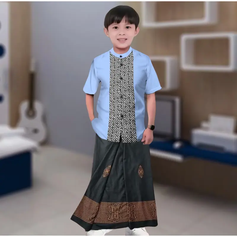 Setelan Sarung Koko Anak Sarung Motif Sarwon Usia 1-12 Tahun 3