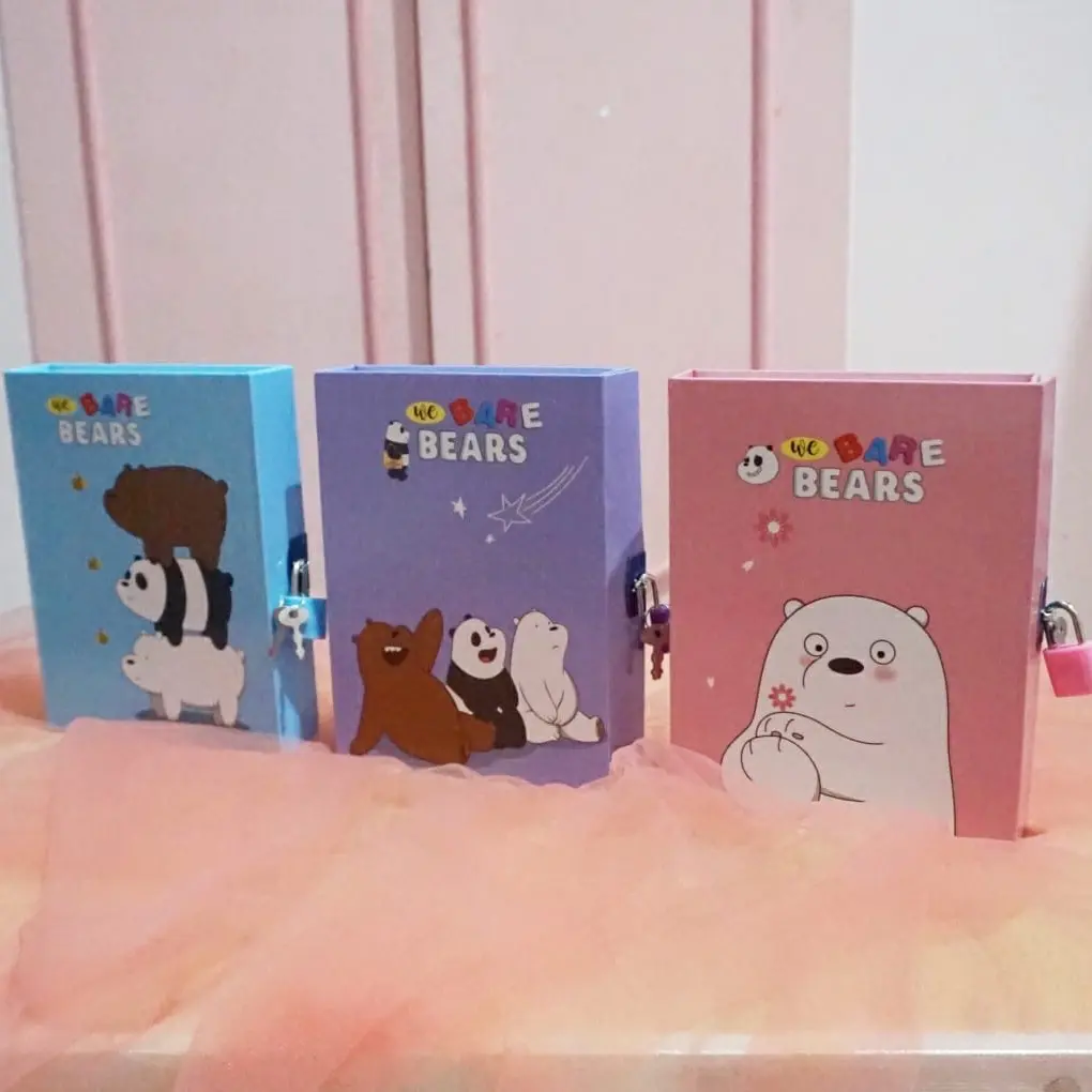 Buku Diary Gembok WBB We Bare Bears Ice Grizzly Panda