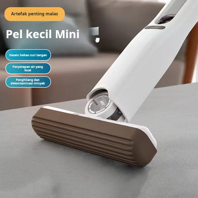 [Grab] Pel Katun Malas untuk Dapur, Kamar Mandi, dan Kamar Mandi, Pel Mini, Spons Dapat Dicuci dengan Tangan Bebas Tangan, Kamar Mandi Penyerap, Pengganti Collodion Dapur 0