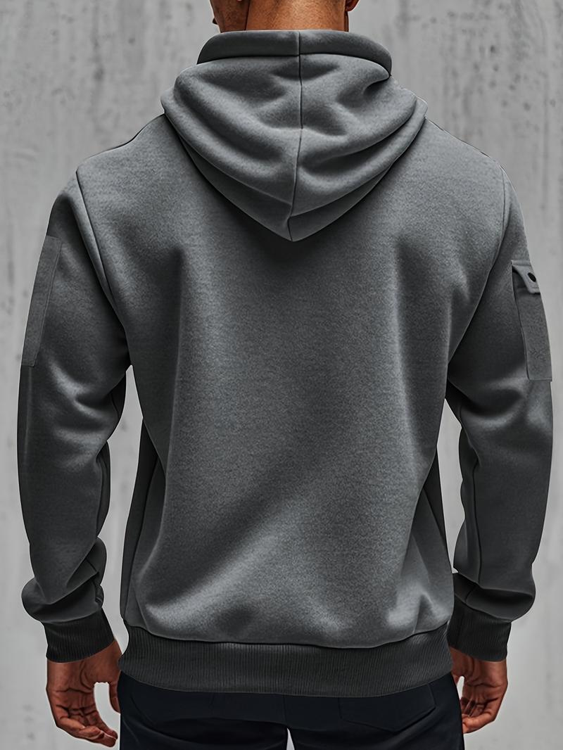 Product Introduction of A stylish windproof and fleece hoodie for autumn and winter warmth, perfect for casual parties 14