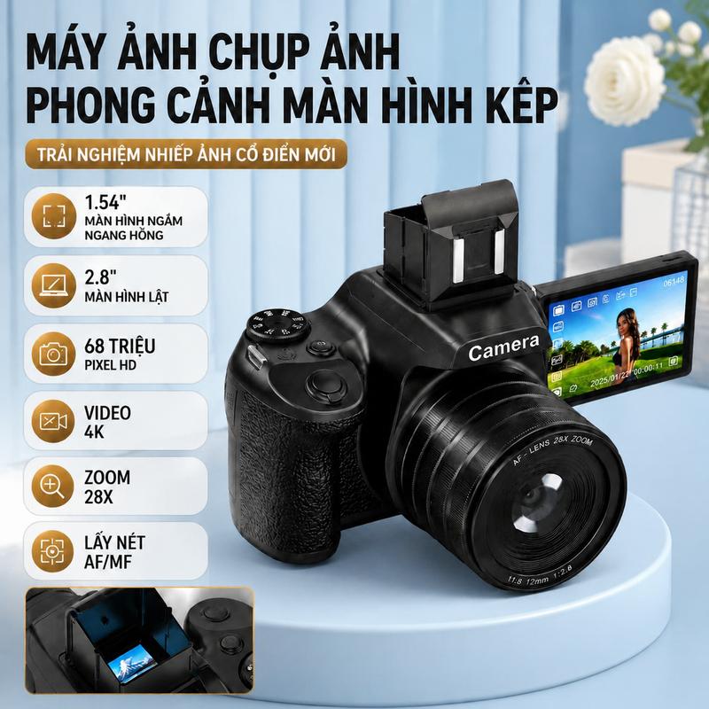 Camera DC207 Máy Ảnh Vlog Máy Ảnh Livestream Máy Ảnh Selfie Máy Ảnh Màn Hình…