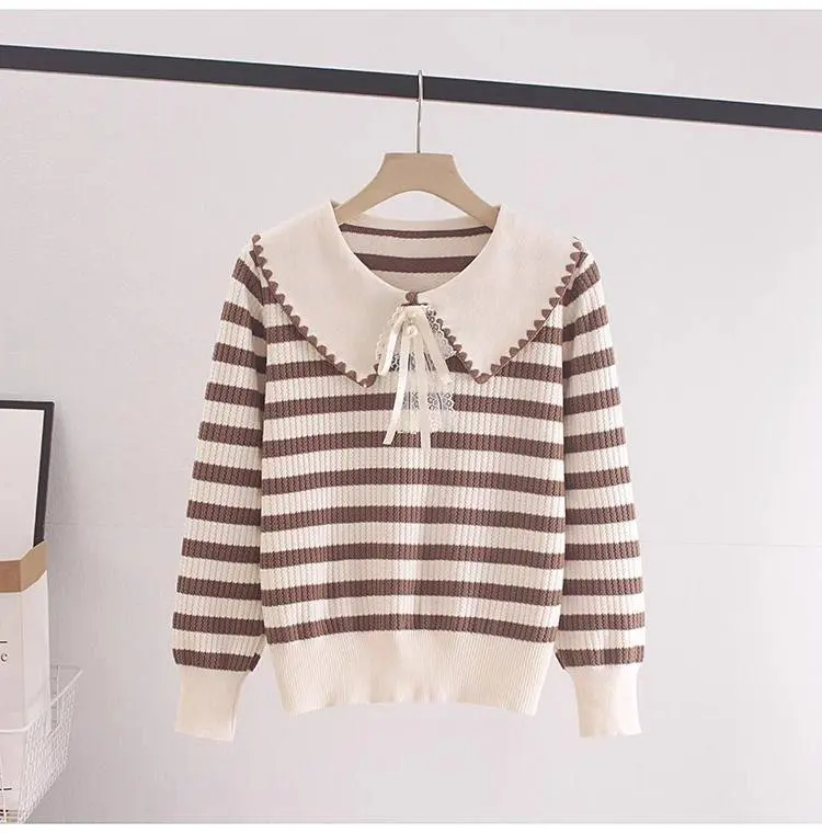 Gloryshop88 RAJUT Atasan Kerah Salur renda / Rajut Wanita Lengan Panjang / Sweater Rajut Wear KnitWear / Atasan Korea Model / Premium Variasi PITA 5