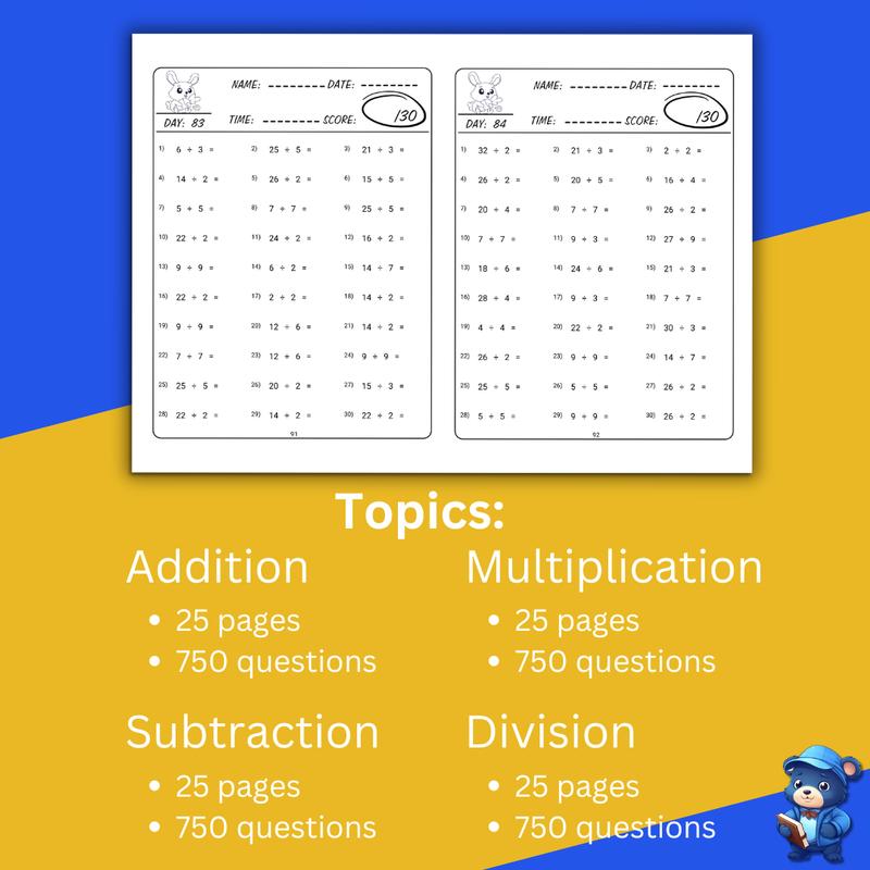 Product Introduction of 100 Days of Mathematics Worksheets for Kids Aged 8-9 | Hardcopy Exercises | 100DTTG3 | Buku Latihan Matematik 100 Hari 18