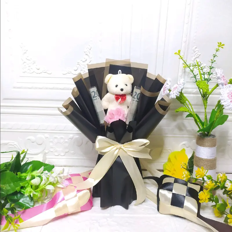 Buket Boneka dan uang kosongan hadiah lebaran angpau ready 3