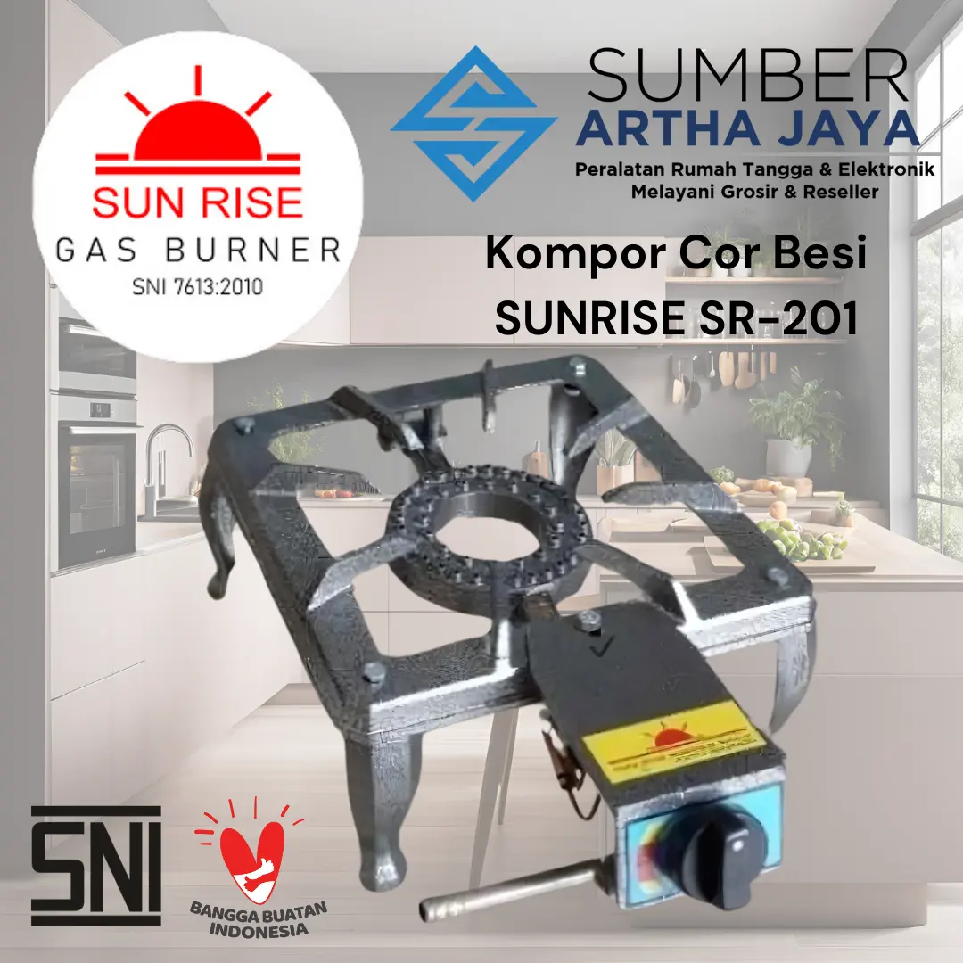 SUNRISE Kompor Cor / Kompor Api Seribu 1 Tungku SR-201A Tekanan Rendah Besi