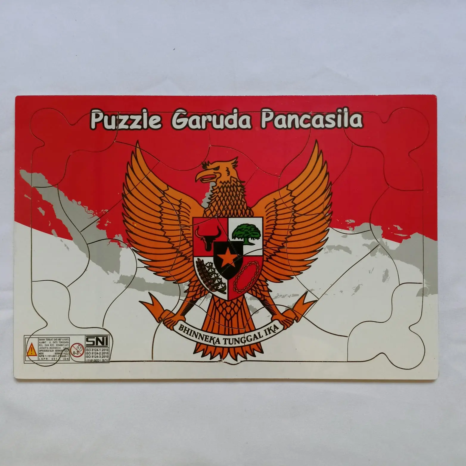 Mainan Edukasi Anak Puzzle Kayu Murah SNI Bhineka Tunggal Ika Nasional Peta Indonesia Puzel Pazel