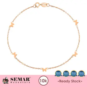 Gelang Emas Dainty Sweet Butterfly  Gold 10K Semar Nusantara