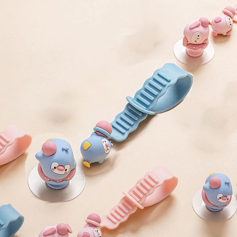 Kartun Toilet Lucu Toilet Seat Pegangan Bahan Silikon Warna Permen Anti Slip Toilet Lid Lifter