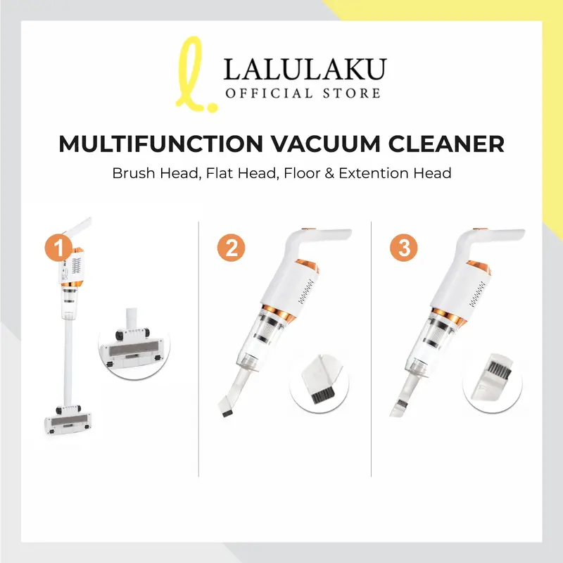 La Natuna Vacuum Cleaner 5in1 Kapasitas 1.5 Liter 8500Pa Portable Mini Penyedot Debu 120W Rechargeable vacuum tanpa kabel 4