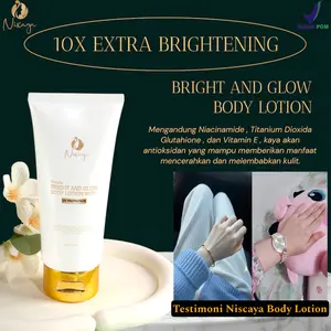 HB Body Lotion Niscaya Bright And Glow Uv Protection Extra Whitening Mencerahkan Dan Melembabkan