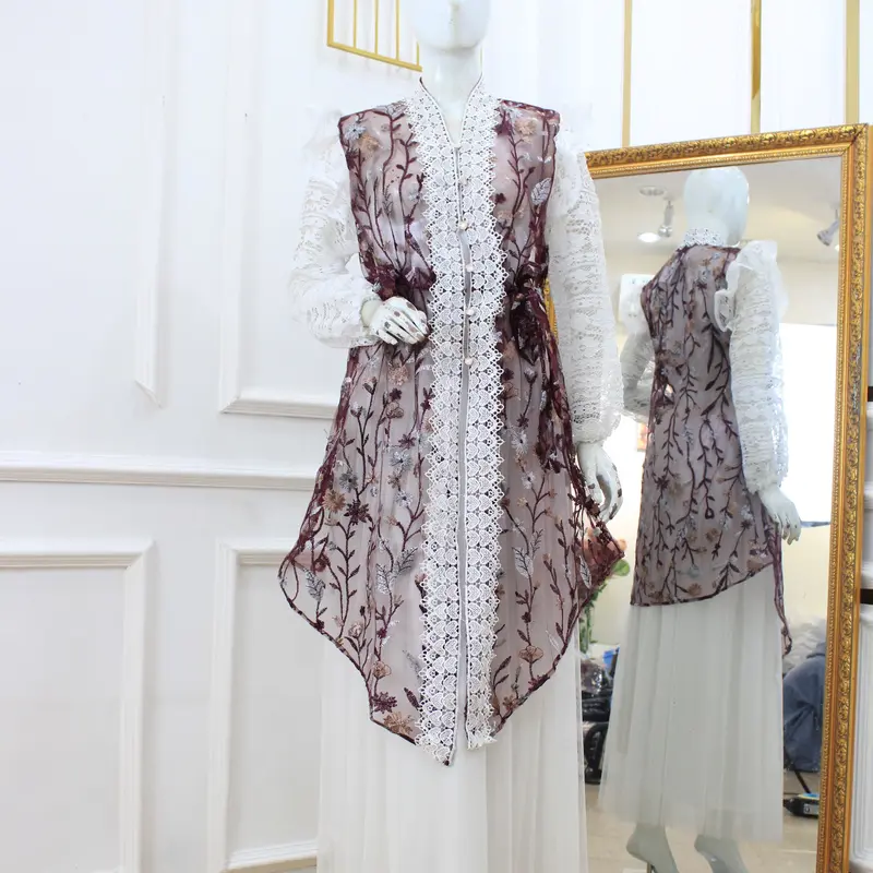 TRIFENA OUTER - SAPTO PREMIUM MOTIF BORDIR | Dewasa Cardigan Panjang - CUMA OUTER SAJA 1